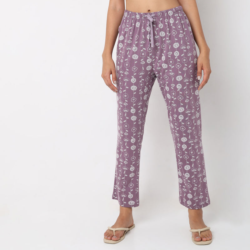 Regular Fit Printed Mid Rise Pyjamas