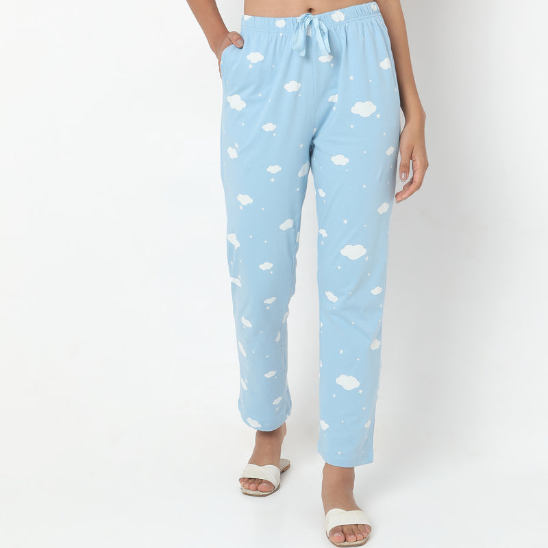 Regular Fit Printed Mid Rise Pyjamas