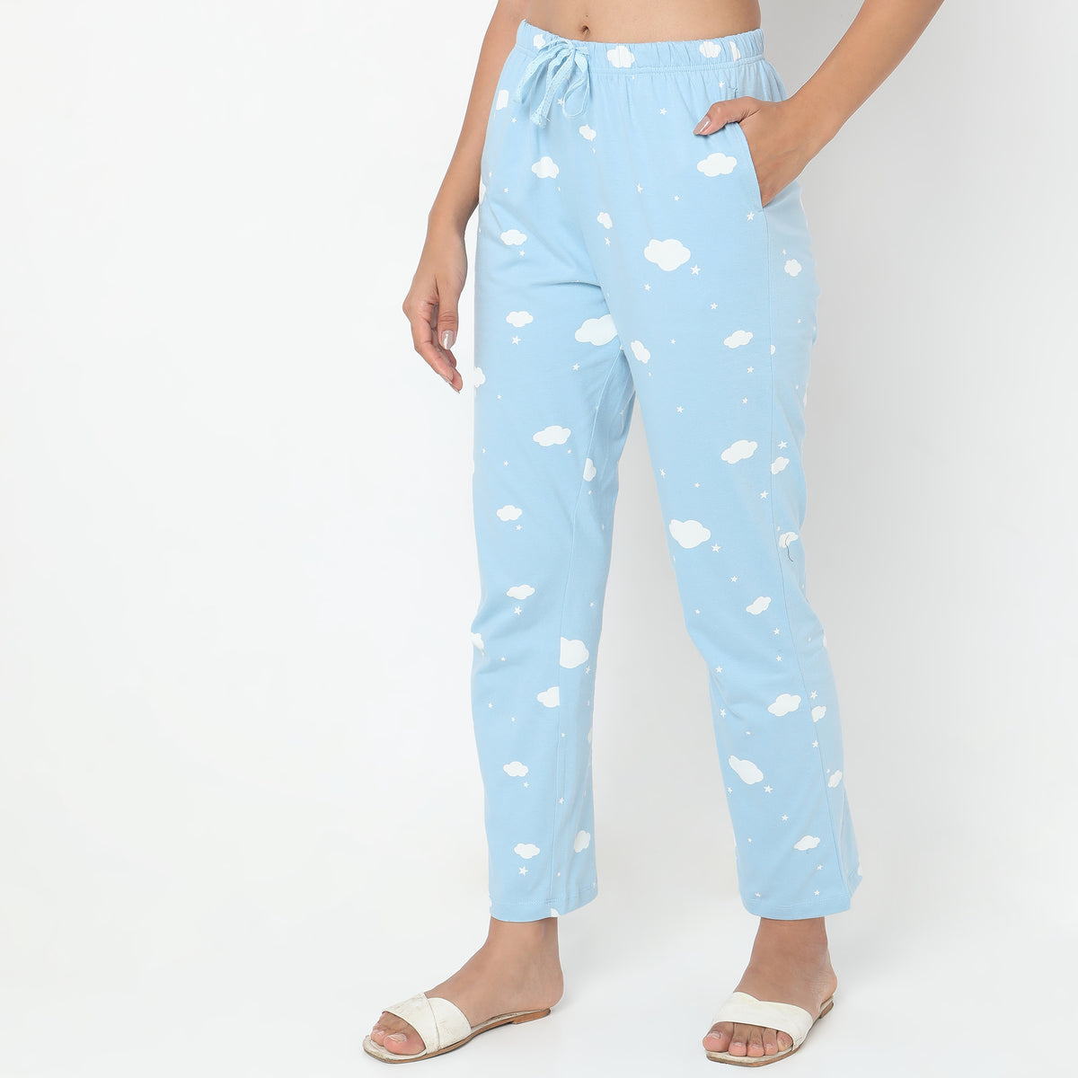 Regular Fit Printed Mid Rise Pyjamas