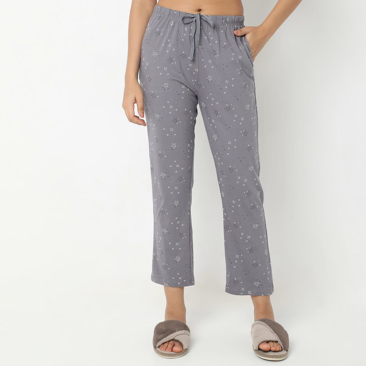 Regular Fit Printed Mid Rise Pyjamas