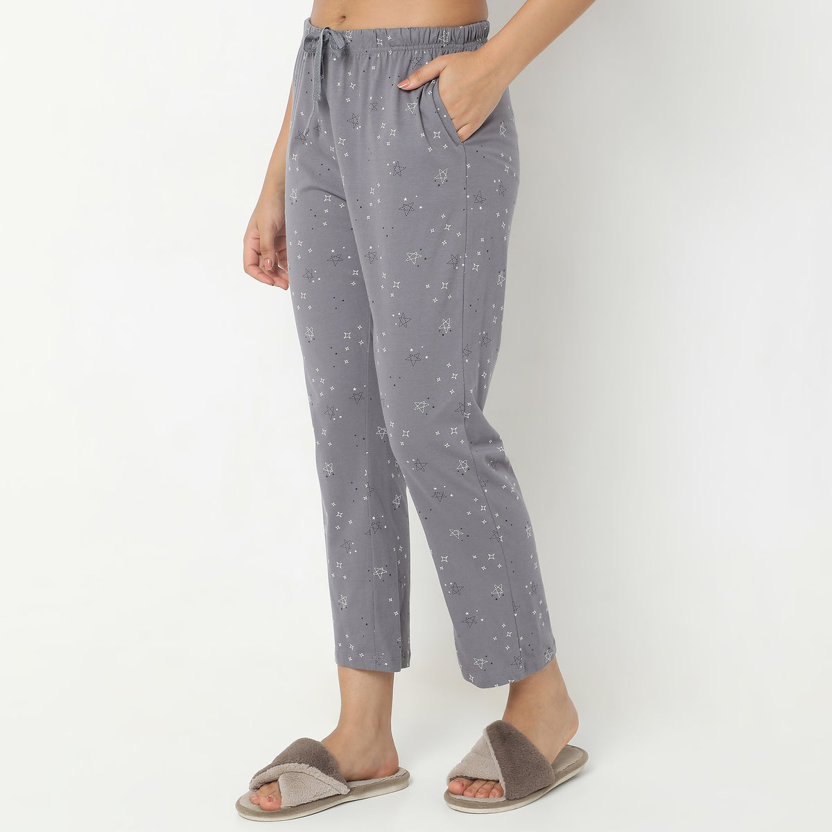 Regular Fit Printed Mid Rise Pyjamas