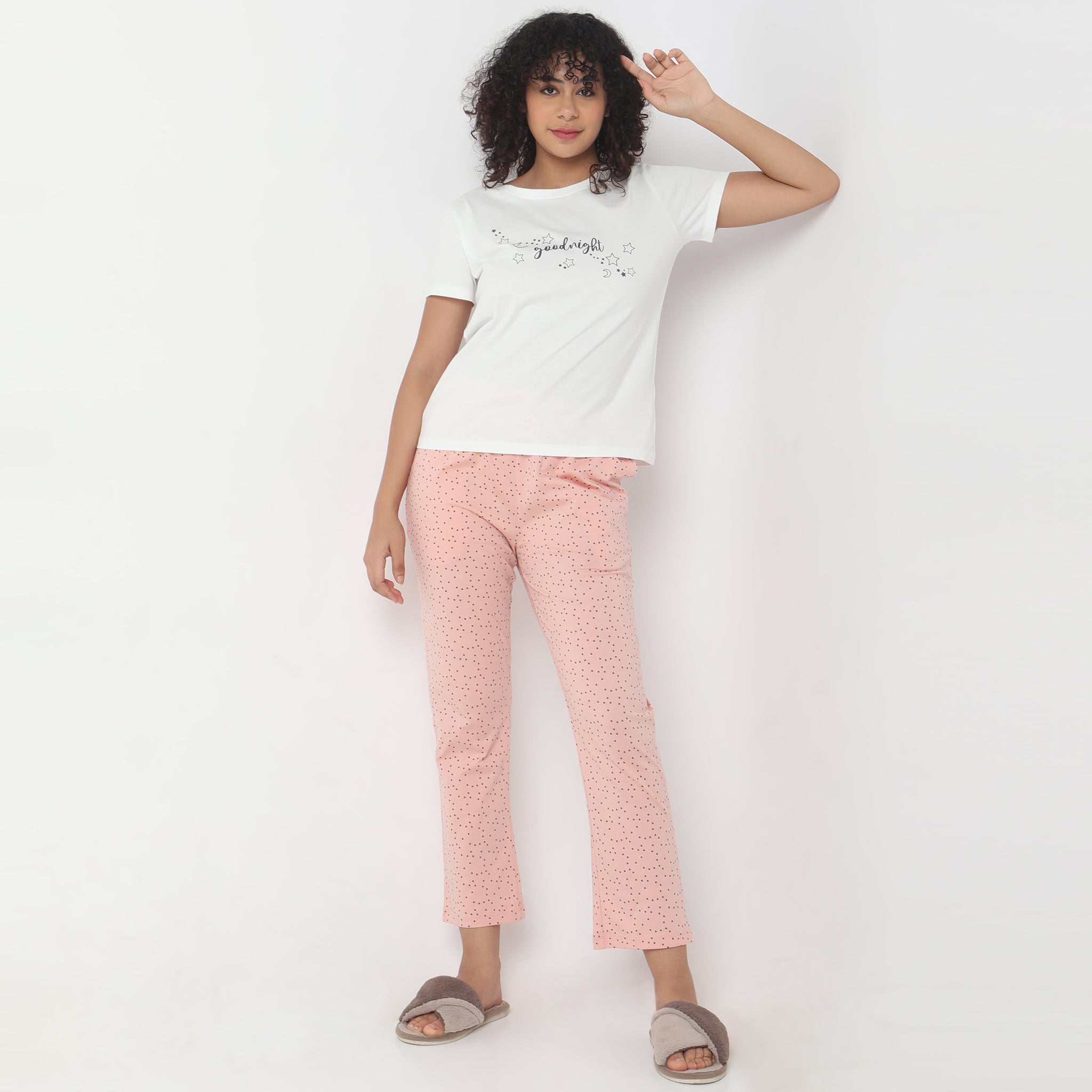 Regular Fit Printed Mid Rise Pyjamas