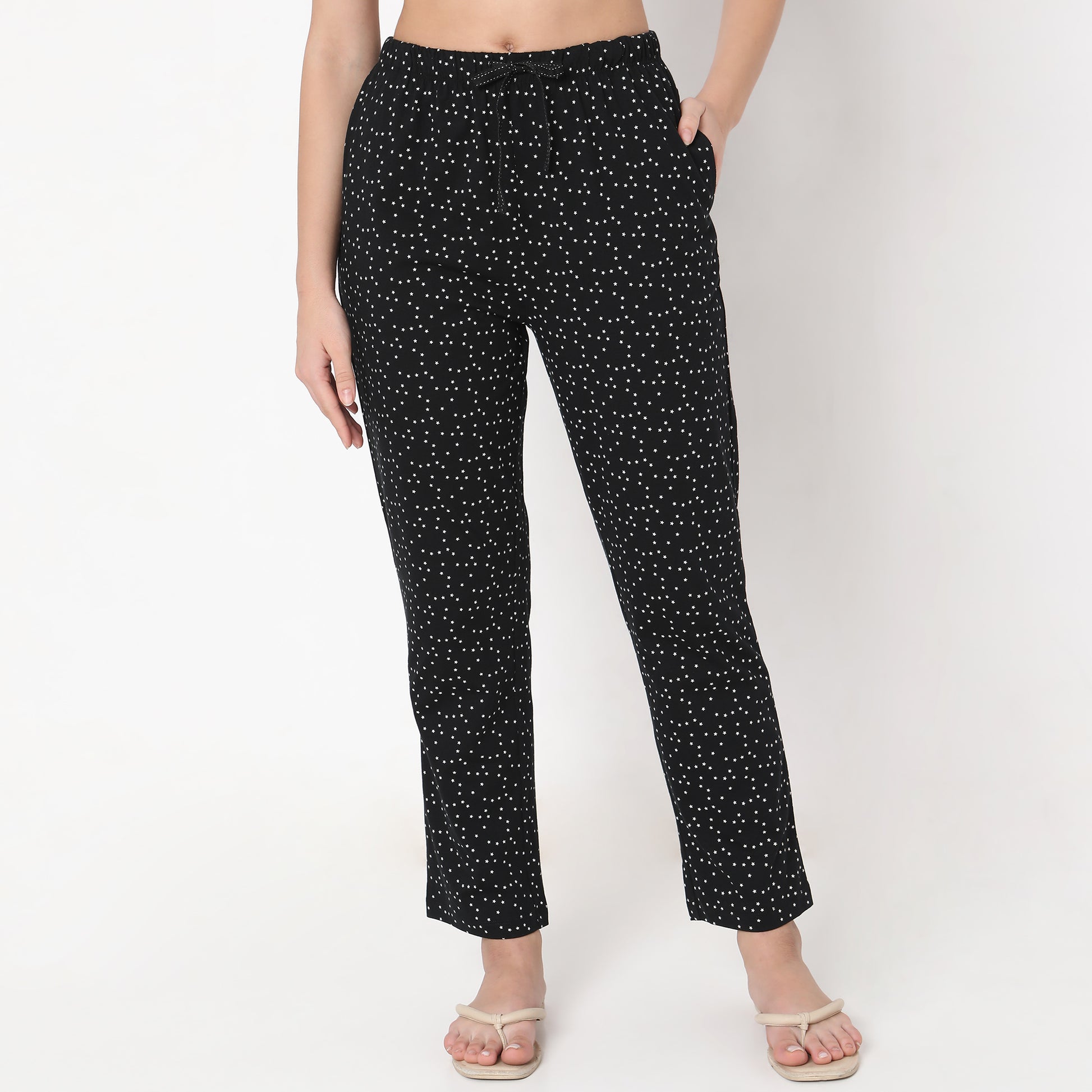 Regular Fit Printed Mid Rise Pyjamas