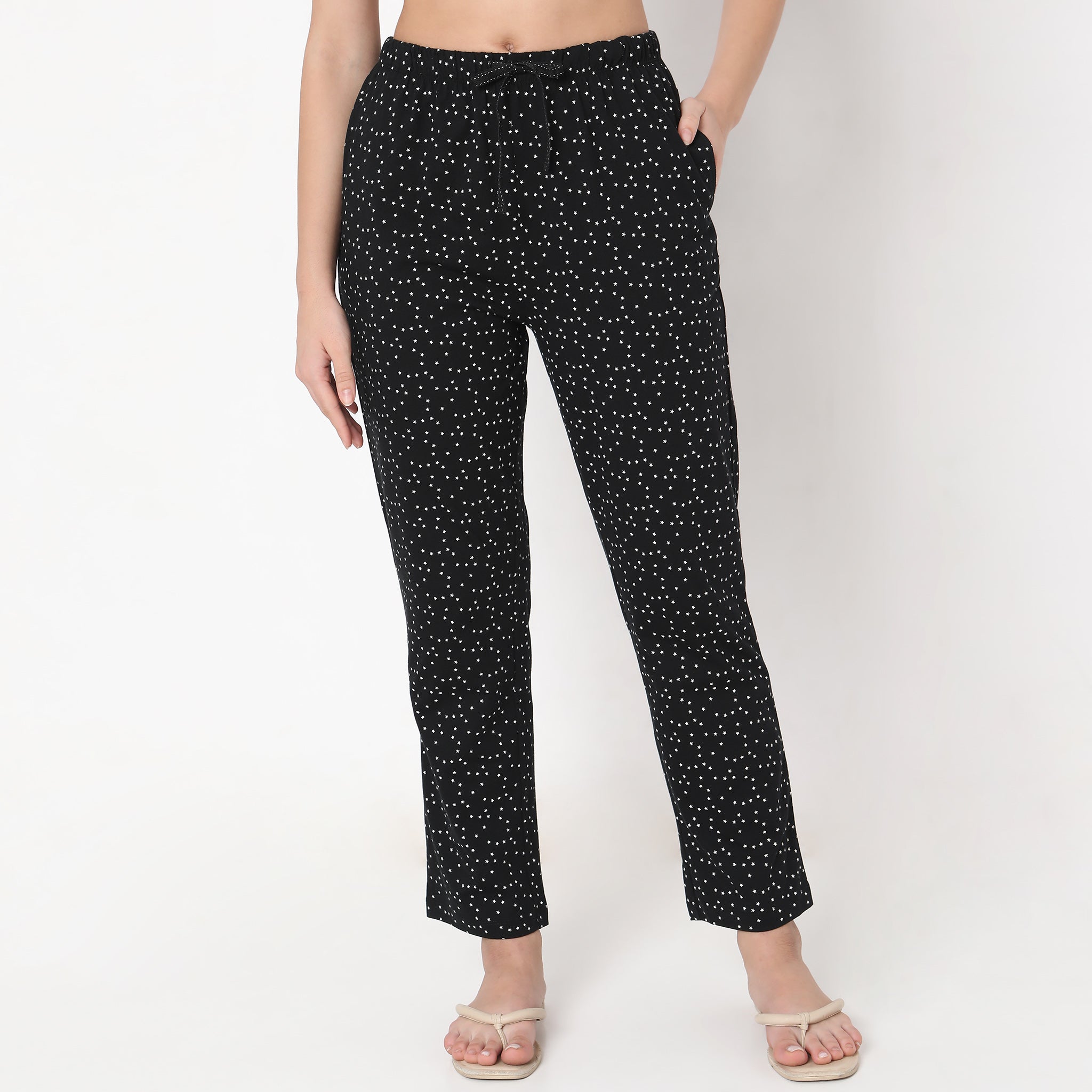 Regular Fit Printed Mid Rise Pyjamas