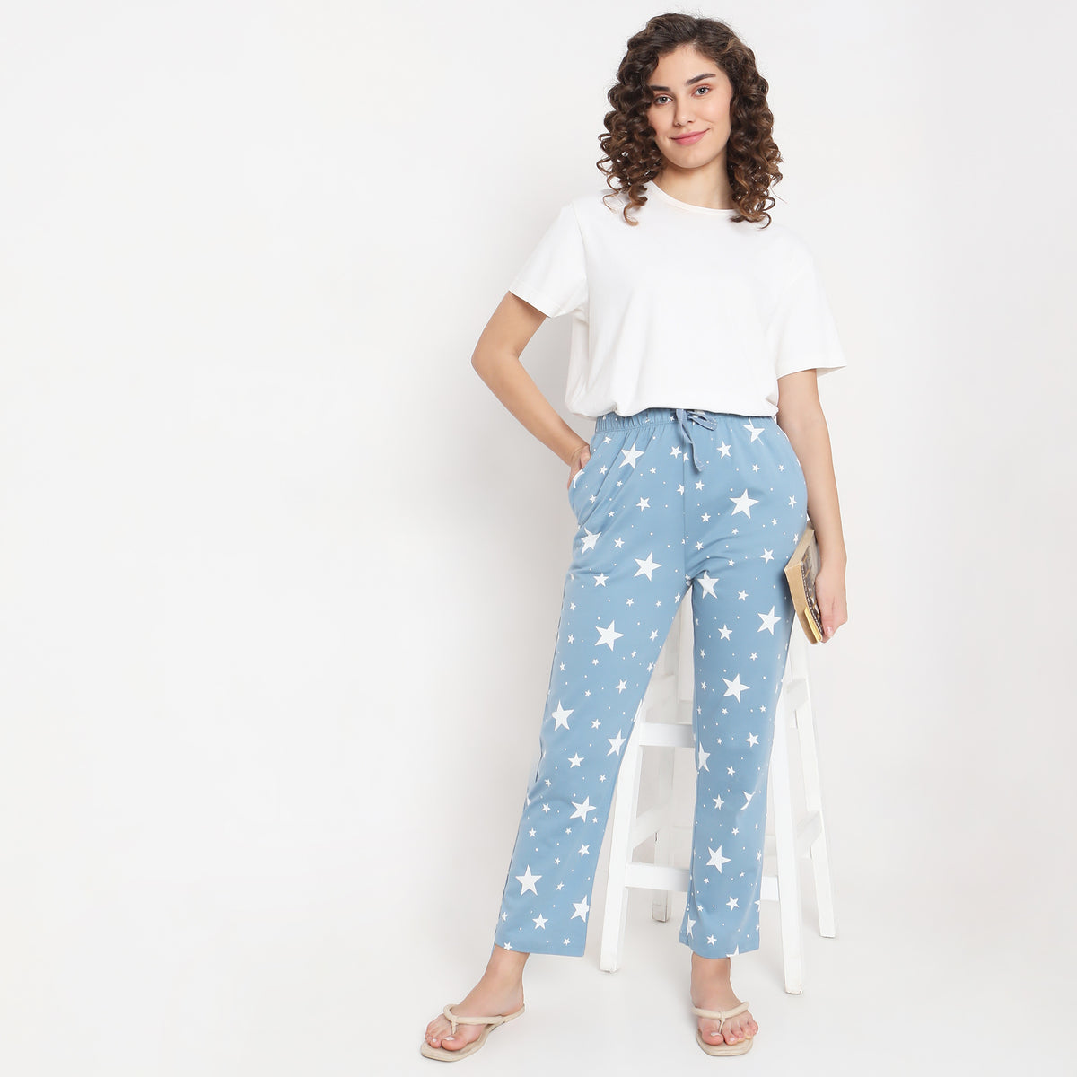 Regular Fit Printed Mid Rise Pyjamas