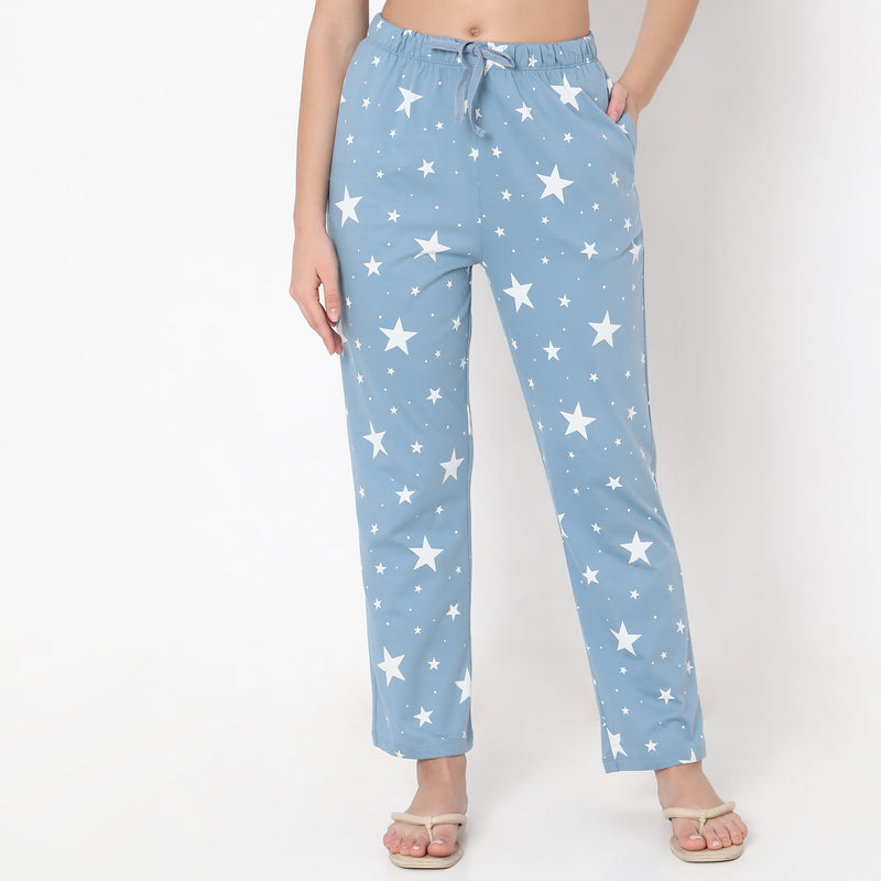 Regular Fit Printed Mid Rise Pyjamas