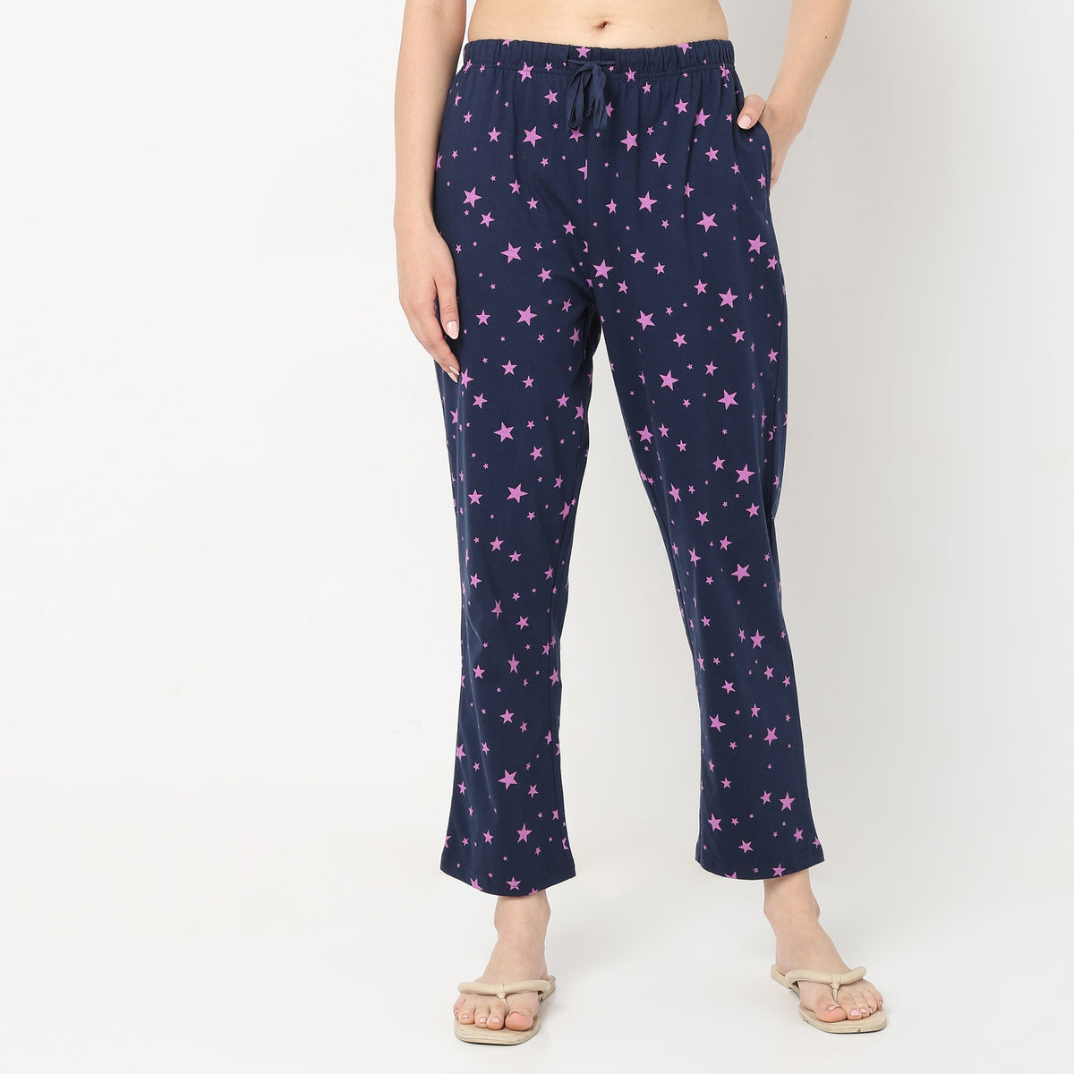 Regular Fit Printed Mid Rise Pyjamas