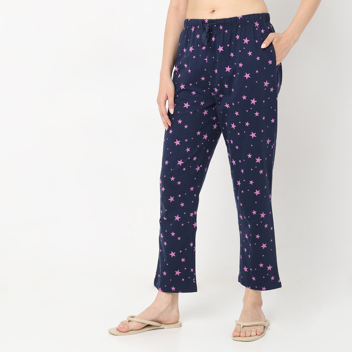 Regular Fit Printed Mid Rise Pyjamas