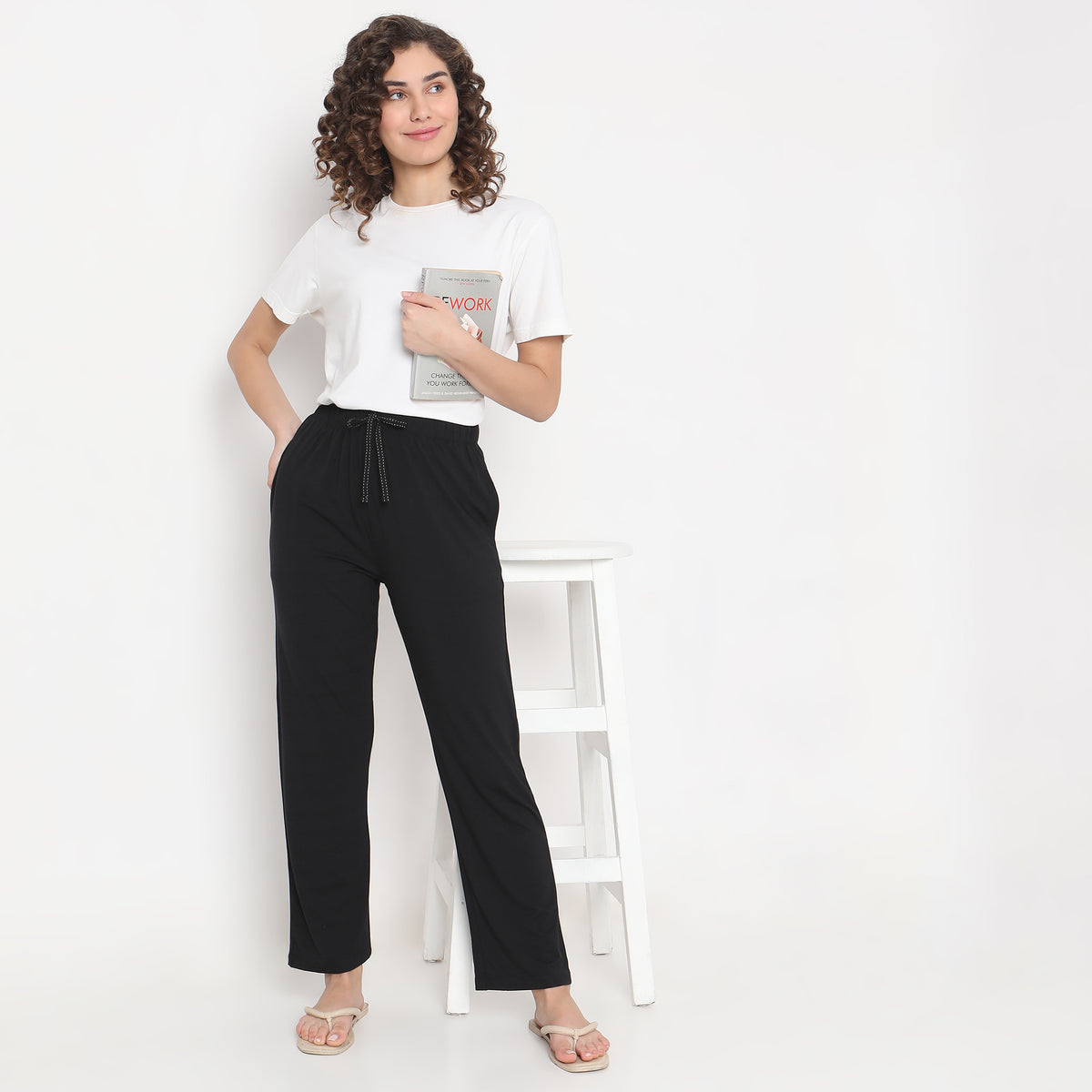 Regular Fit Solid Mid Rise Pyjamas