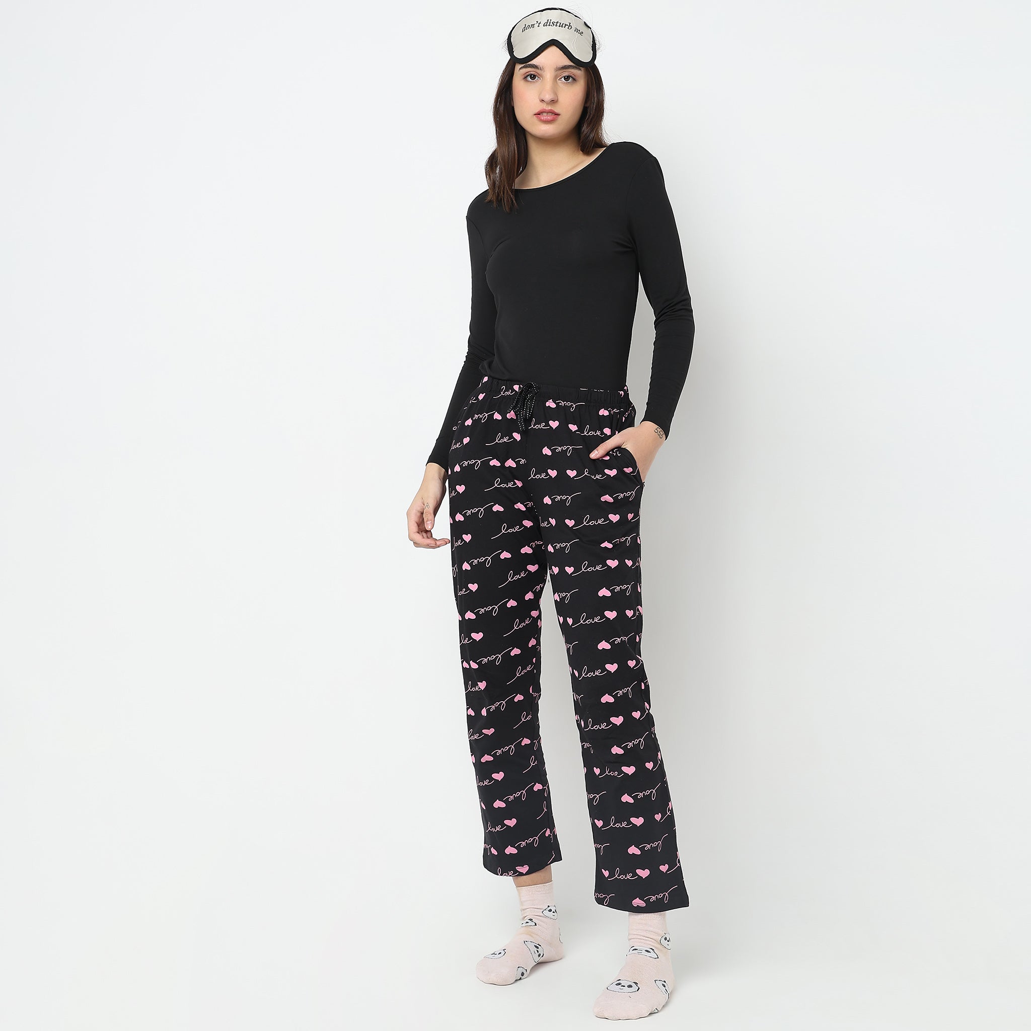 Regular Fit Printed Mid Rise Pyjamas