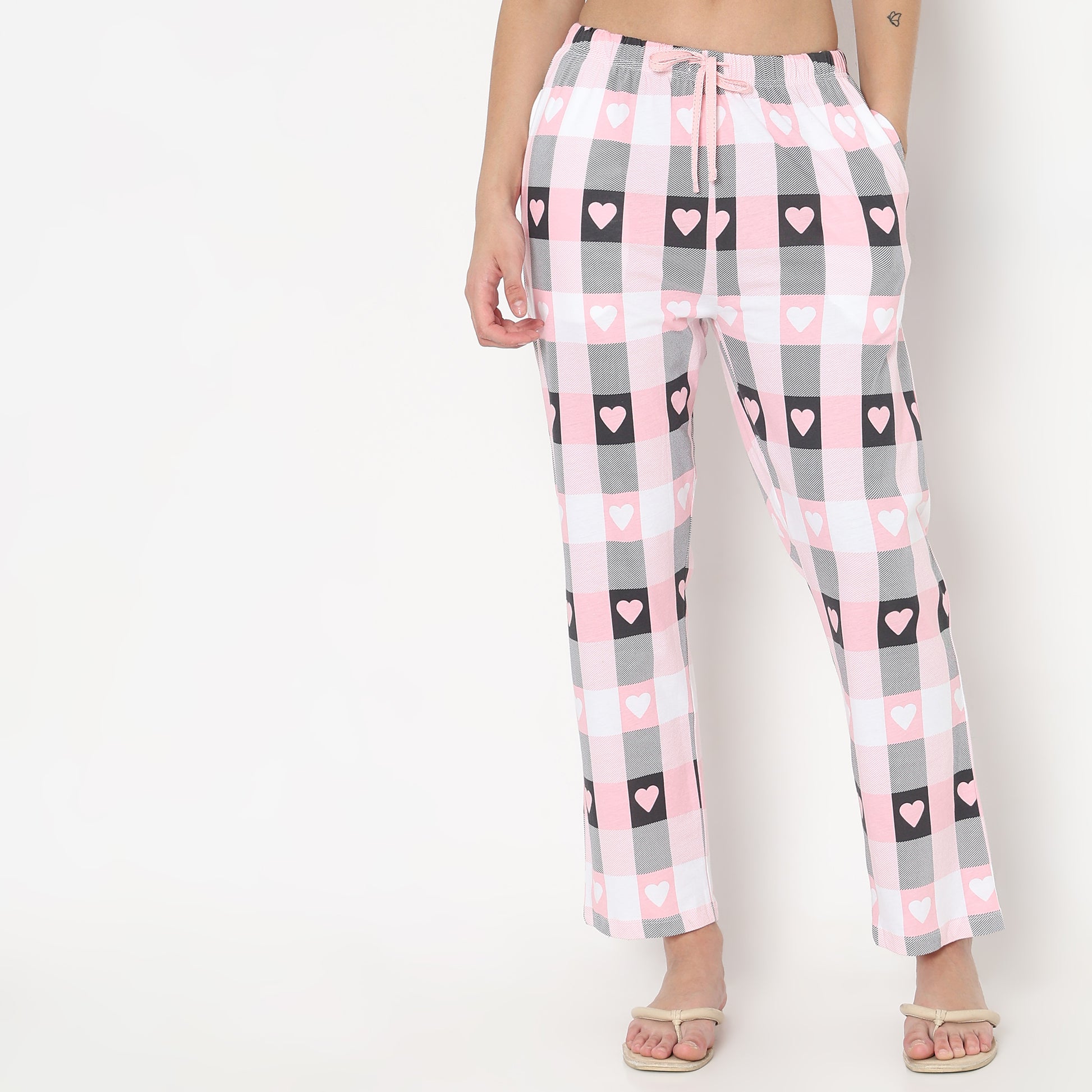 Regular Fit Printed Mid Rise Pyjamas