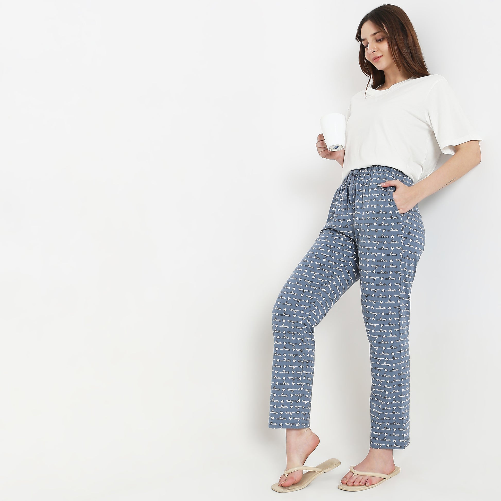 Regular Fit Printed Mid Rise Pyjamas
