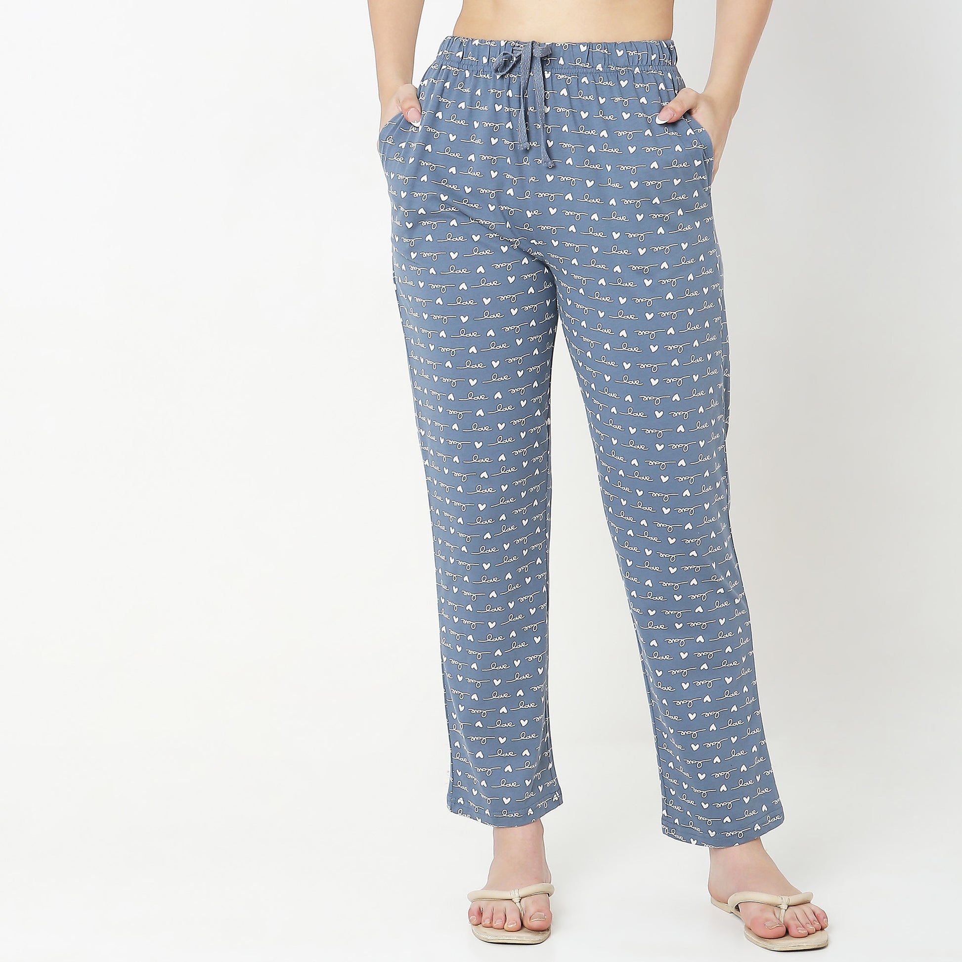 Regular Fit Printed Mid Rise Pyjamas