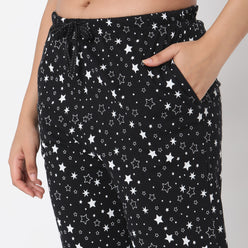 Regular Fit Printed Mid Rise Pyjamas