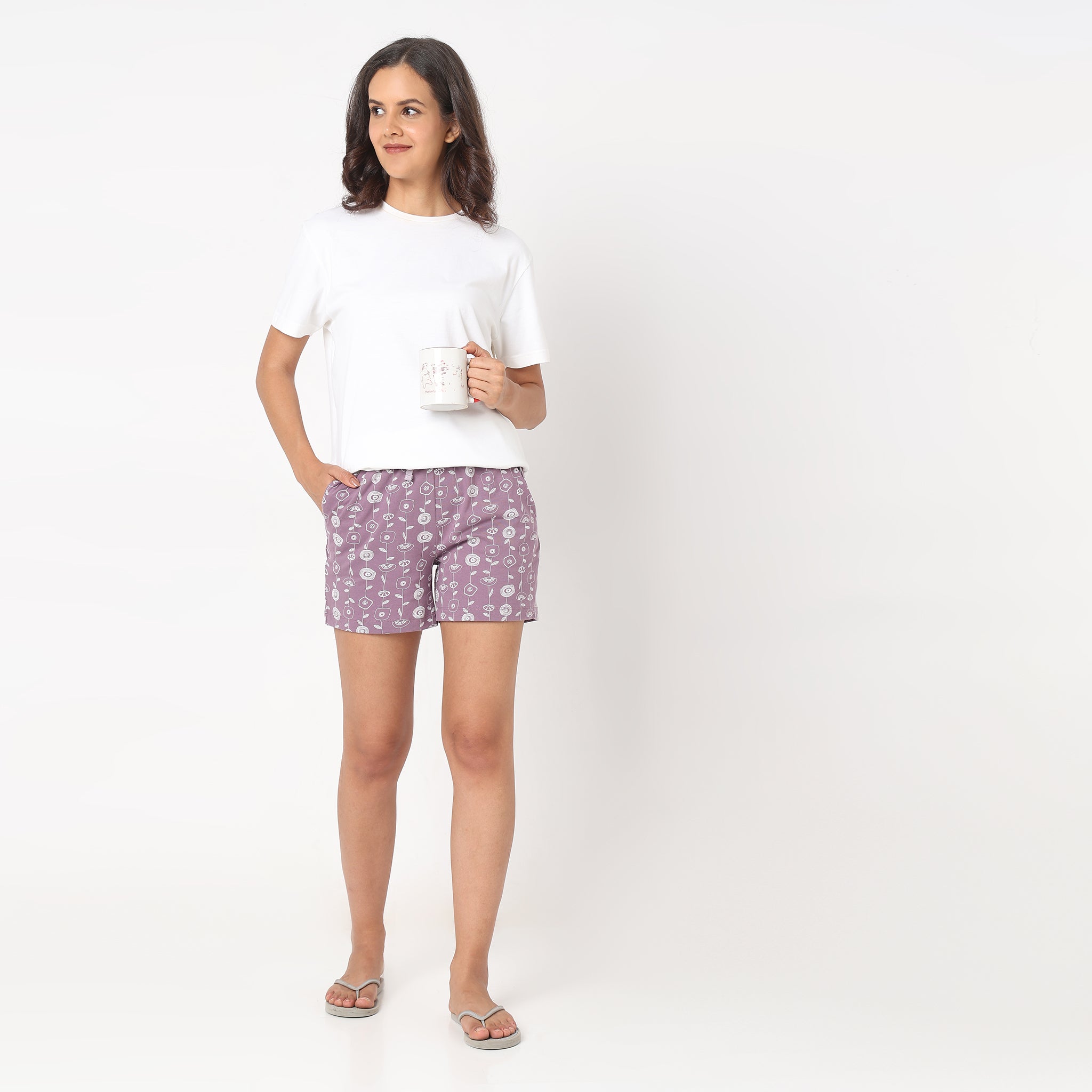 Womens long pyjama online shorts