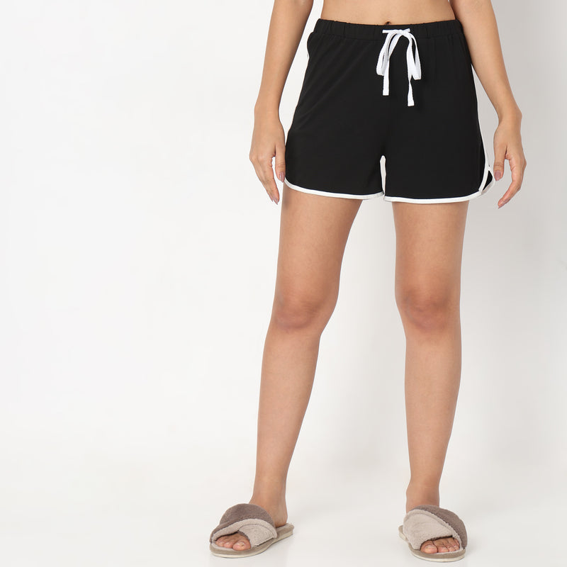 Regular Fit Solid Shorts