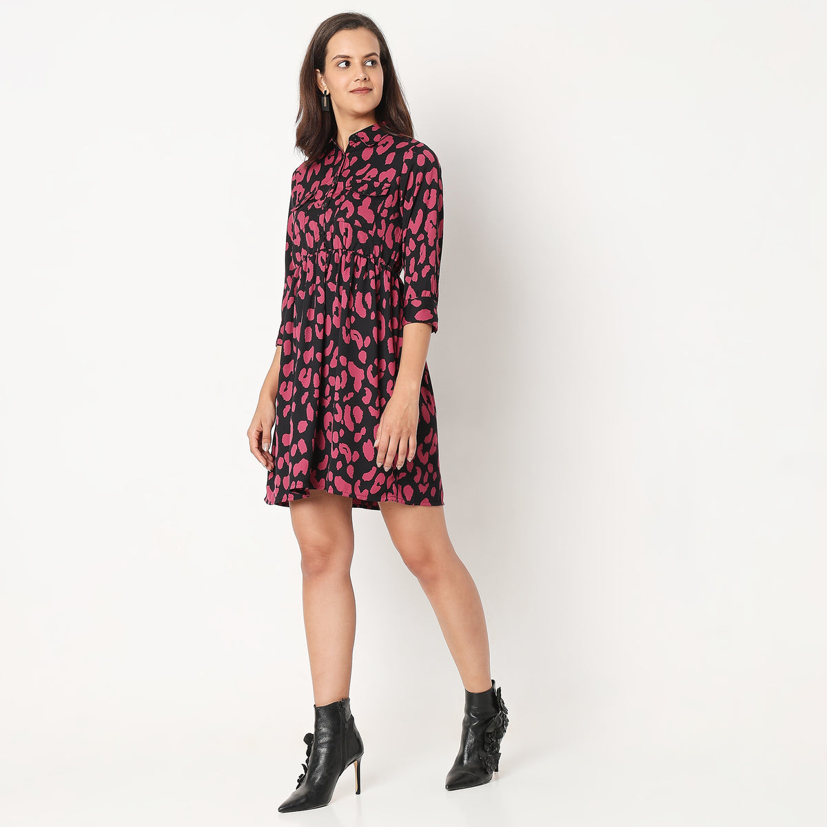 Regular Fit Printed Dress