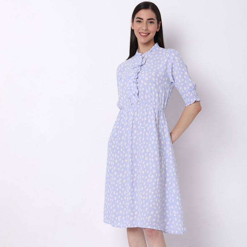 Regular Fit Polka Dot Dress