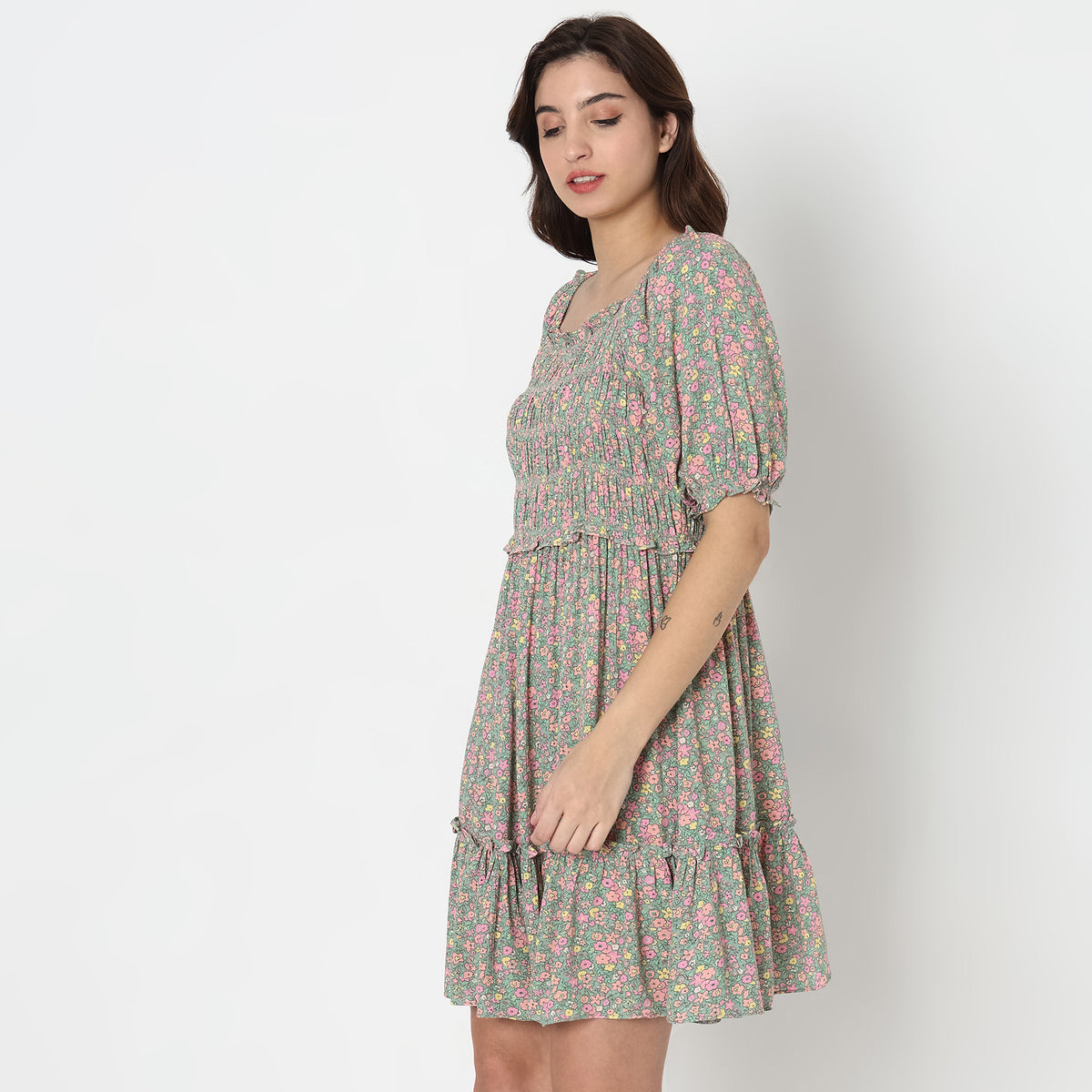 Flare Fit Floral Dress