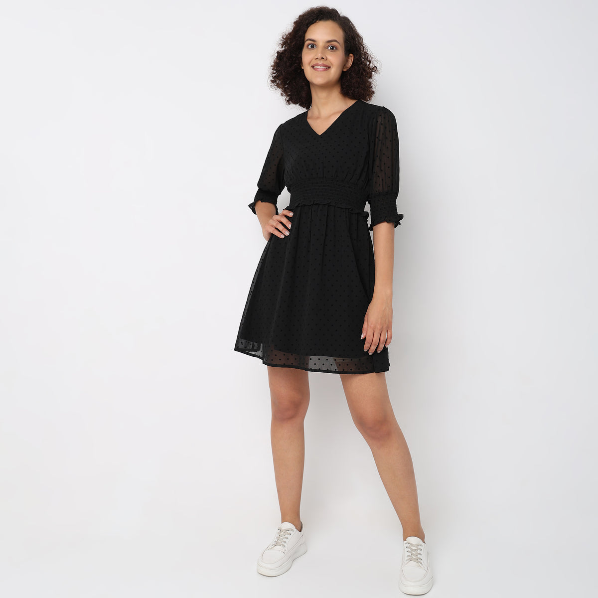 Regular Fit Solid Dress