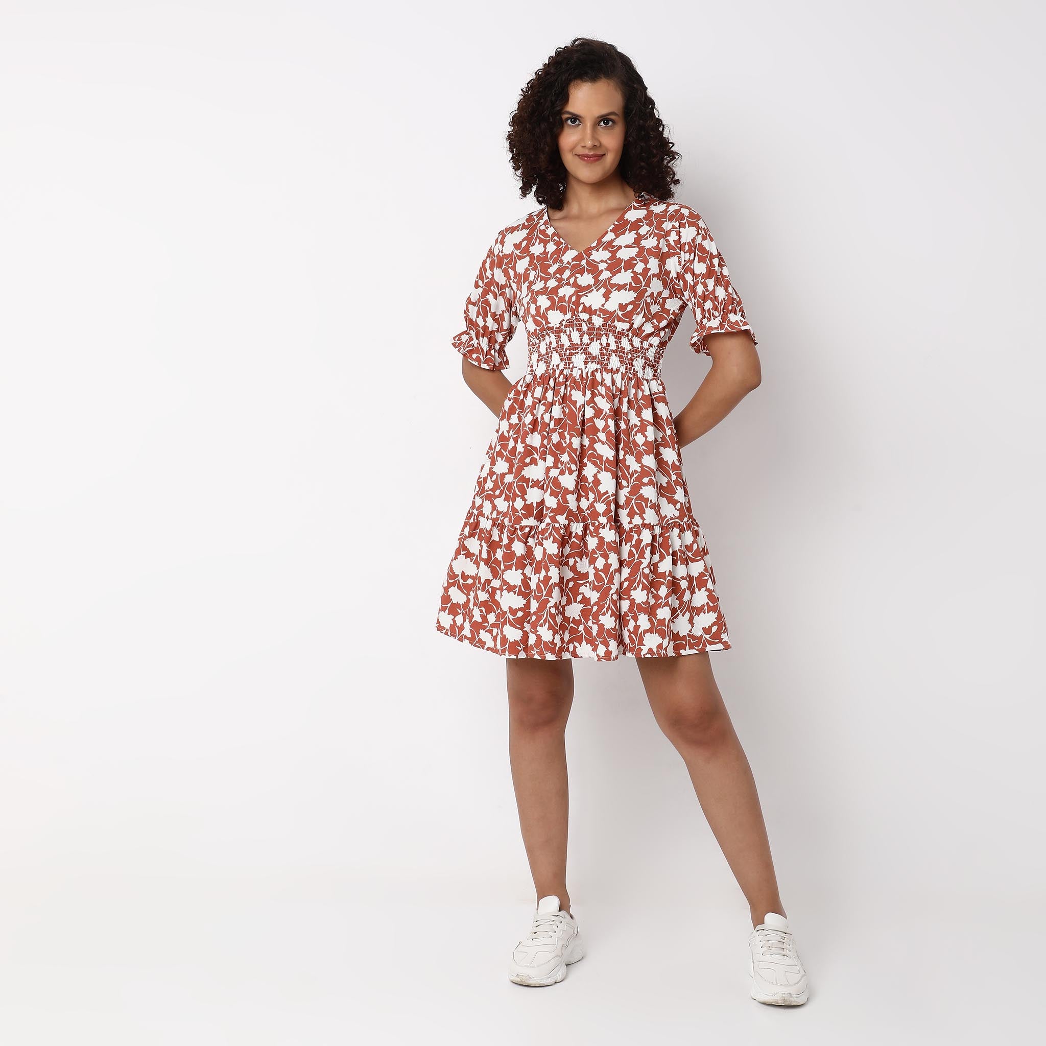 Flare Fit Printed Dress