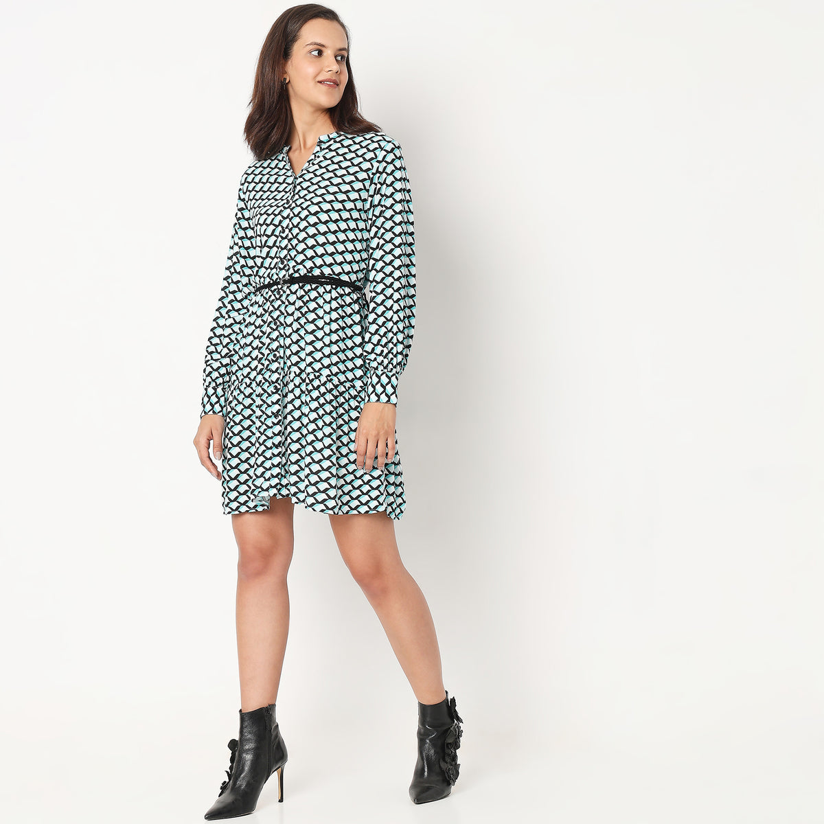 Regular Fit Printed Dress