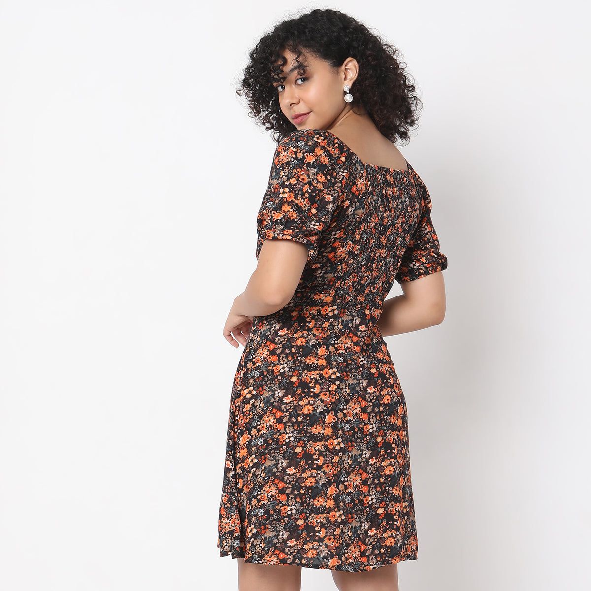 Regular Fit Floral Dress