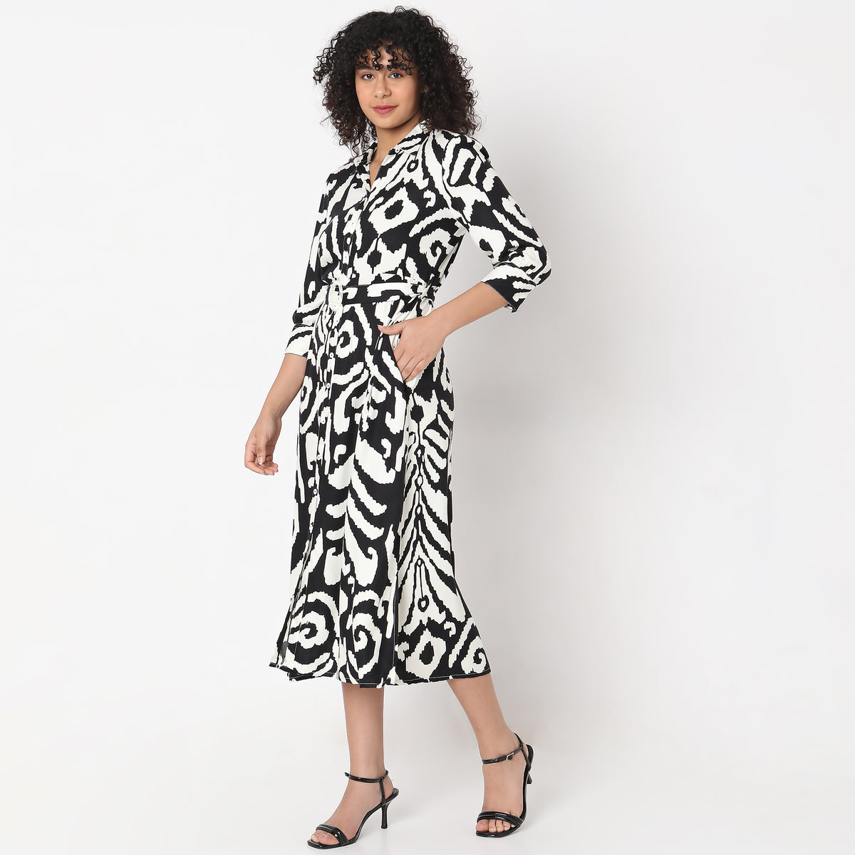 Flare Fit Abstract Dress