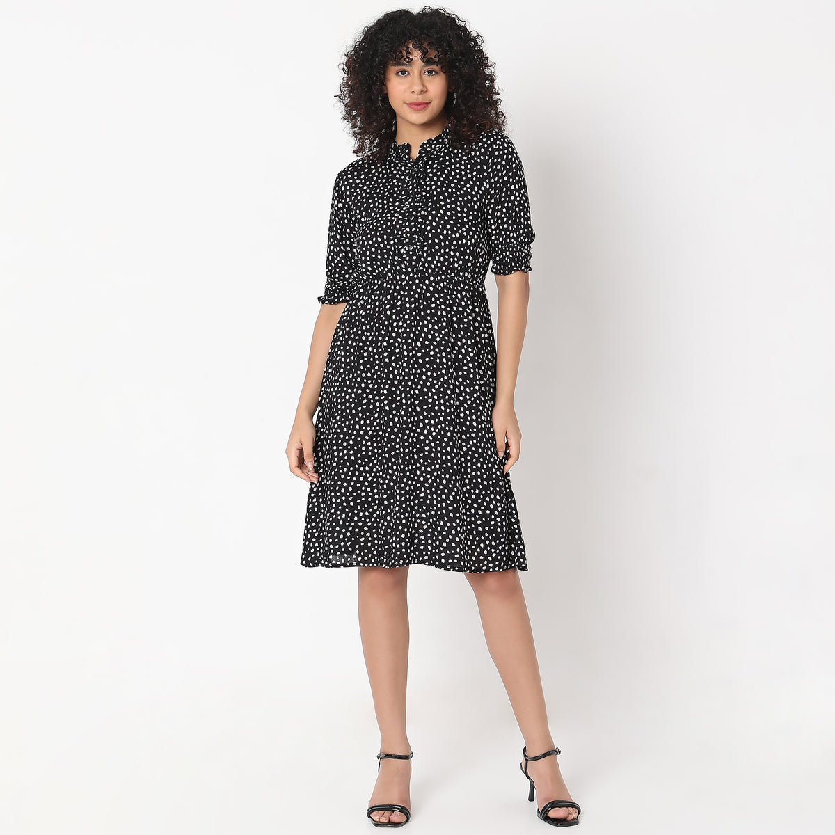 Flare Fit Polka Dot Dress