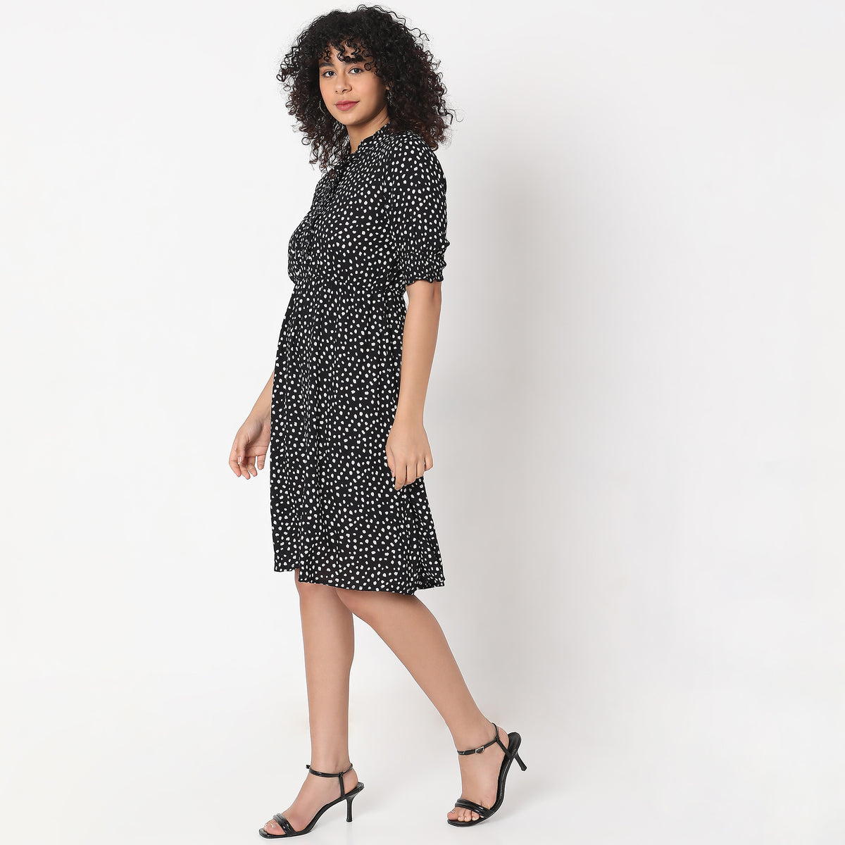 Flare Fit Polka Dot Dress