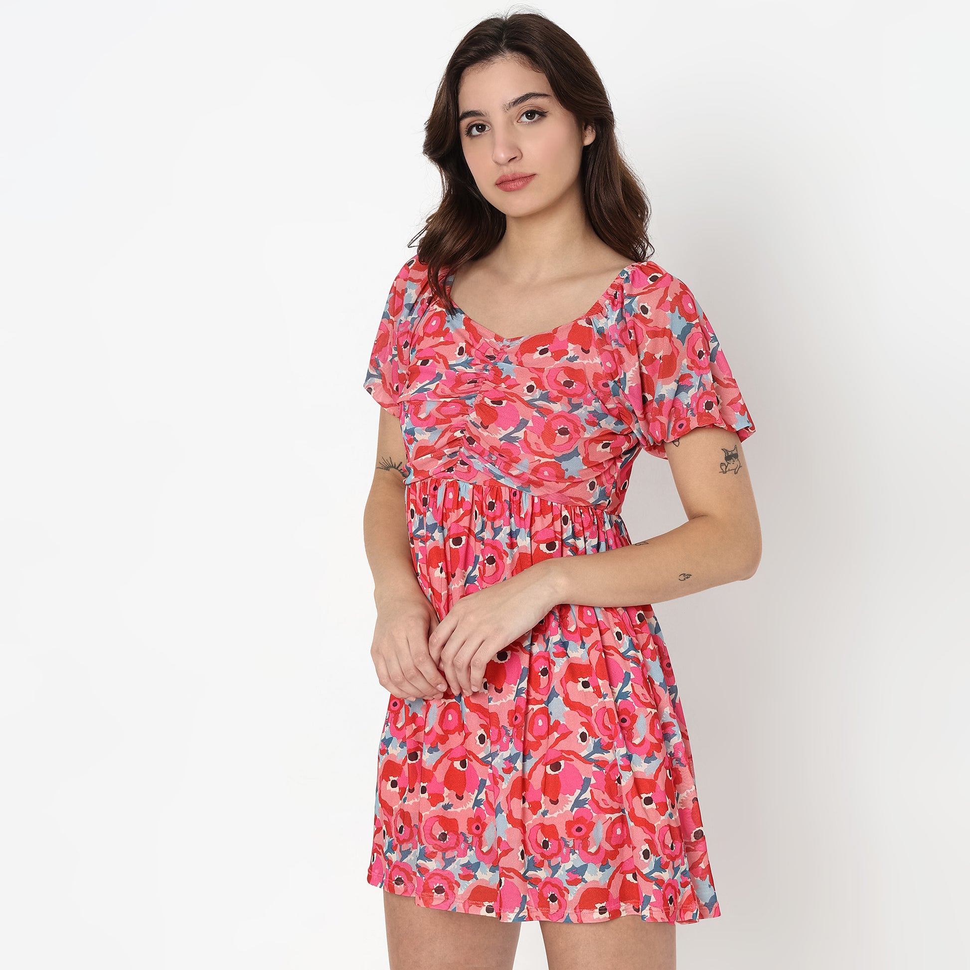 Flare Fit Printed Dress