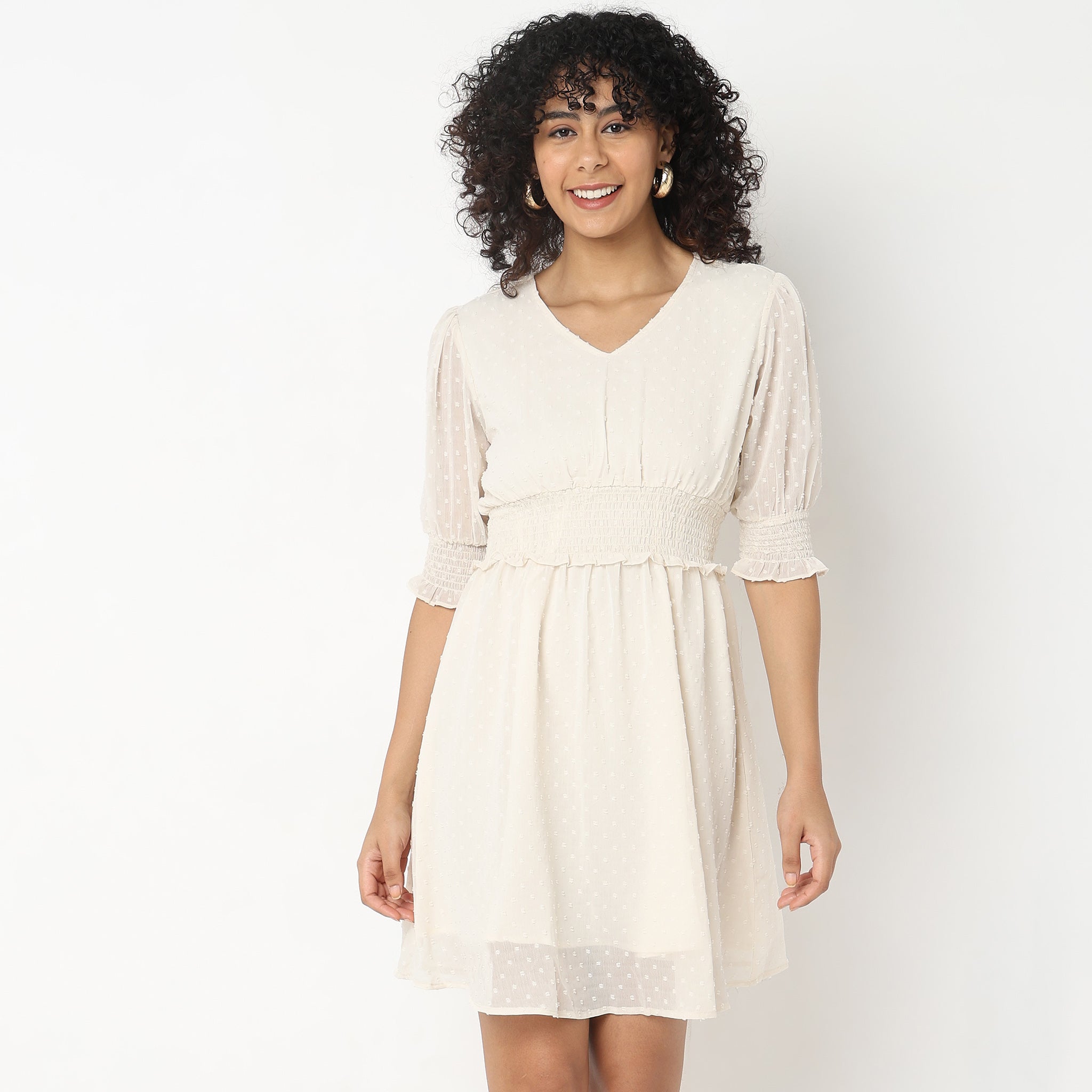 Relaxed Fit Embroidered Dress
