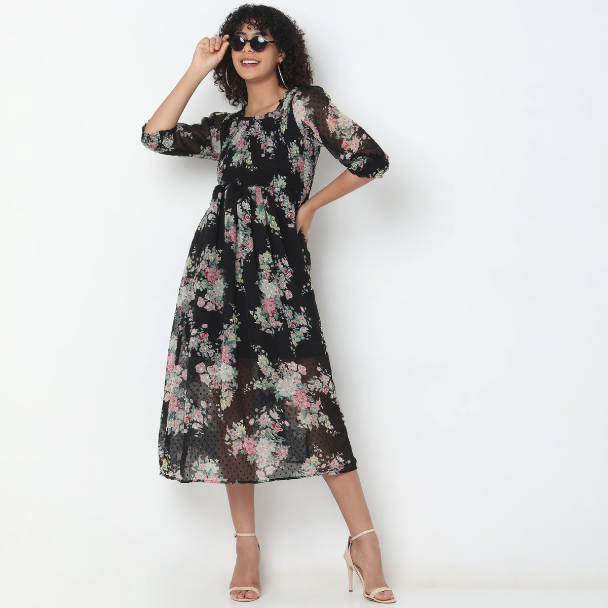 Regular Fit Floral Dress