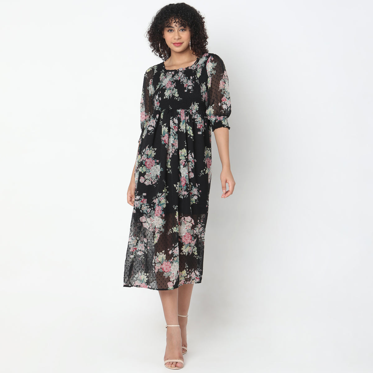 Regular Fit Floral Dress