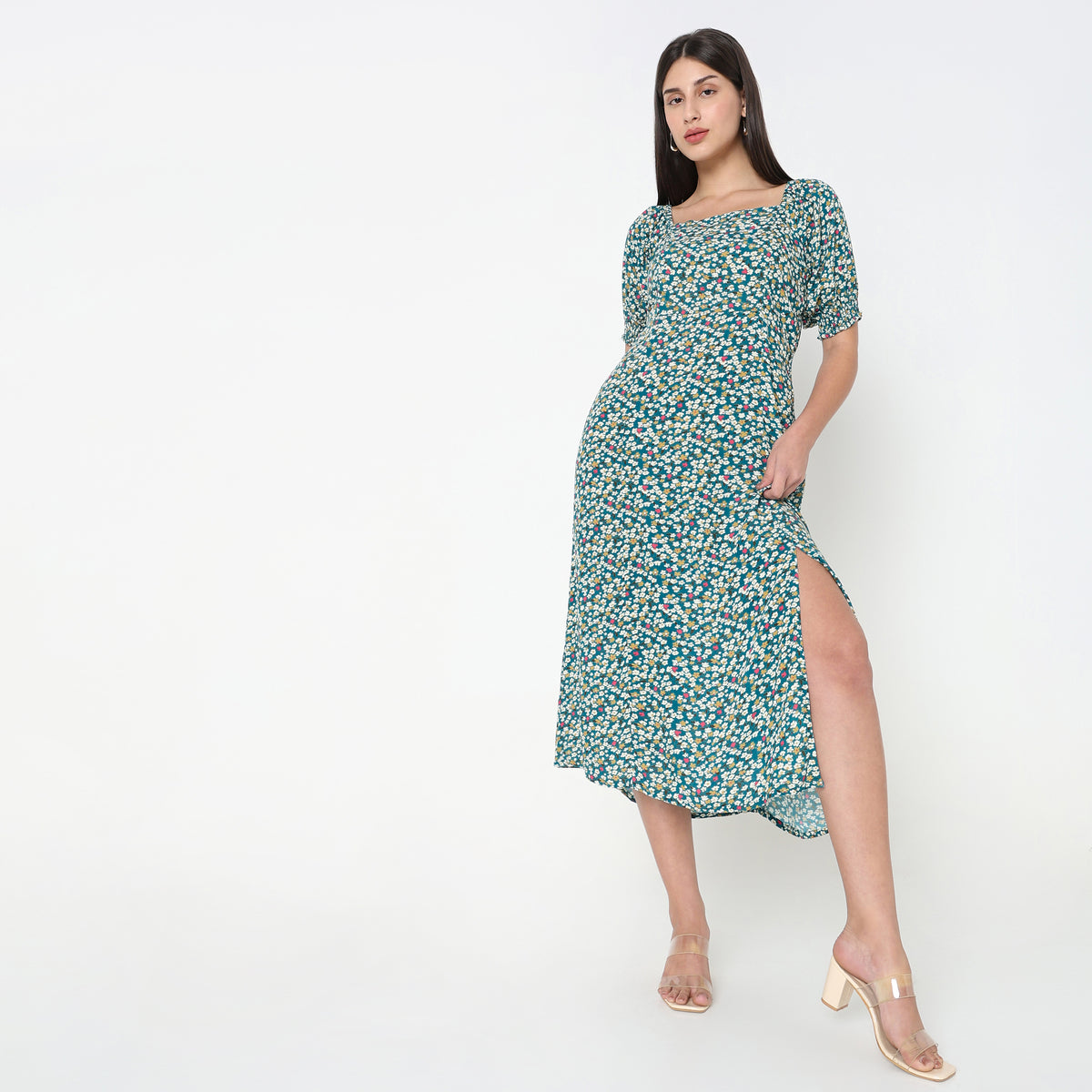 Regular Fit Floral Dress