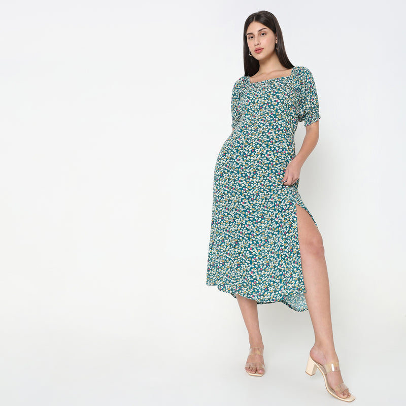 Regular Fit Floral Dress