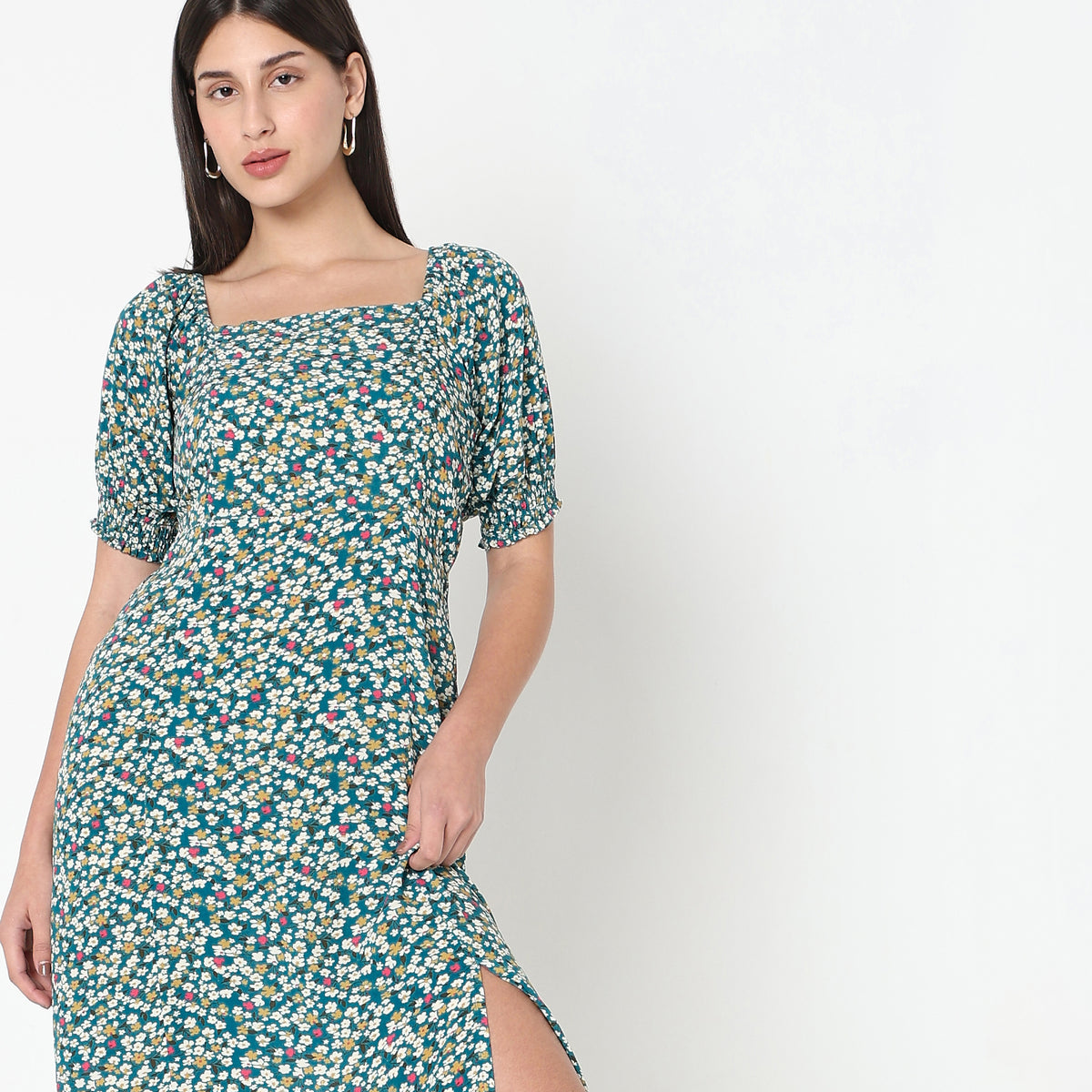 Regular Fit Floral Dress