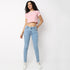 Skinny Fit Solid Mid Rise Jeans