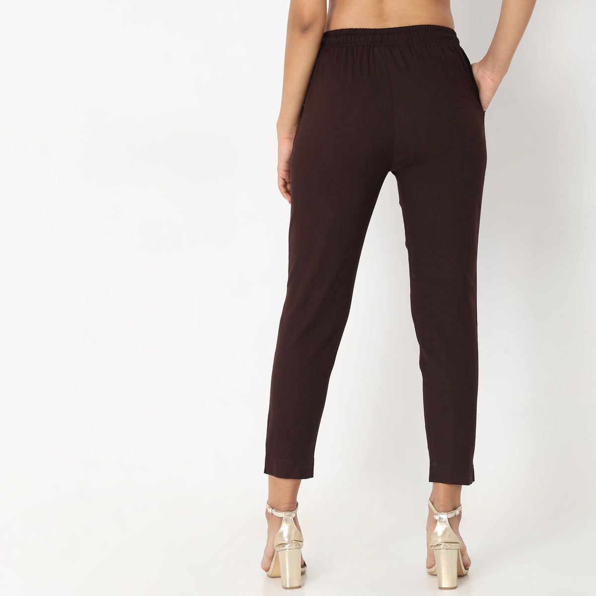 Slim Fit Solid Ethnic Pants