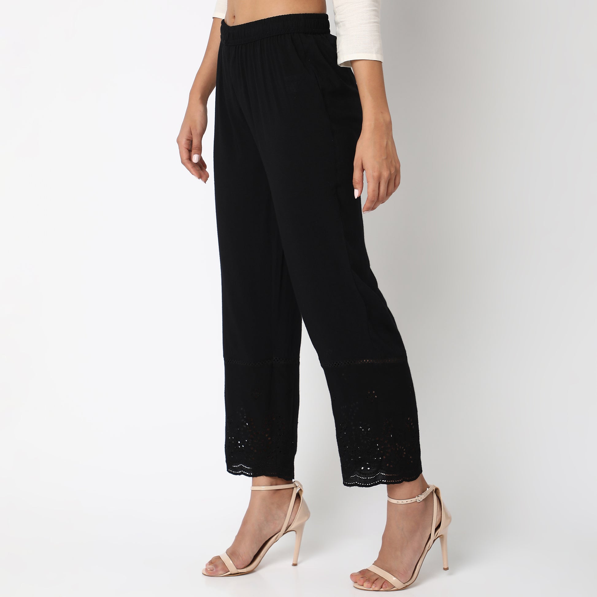 Regular Fit Embroidered Ethnic Pants