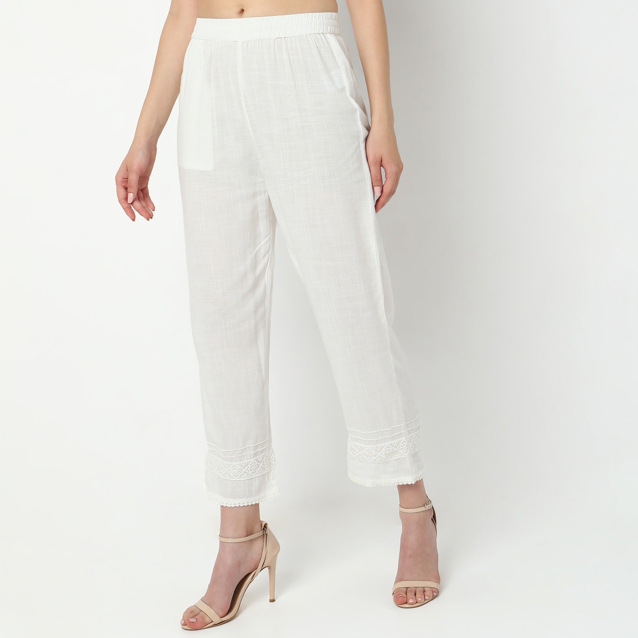 Straight Fit Solid  Ethnic Pants