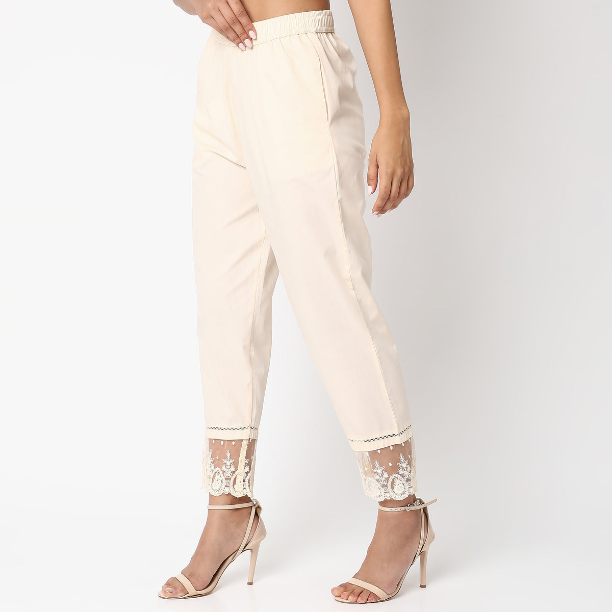 Straight Fit Solid Ethnic Pants