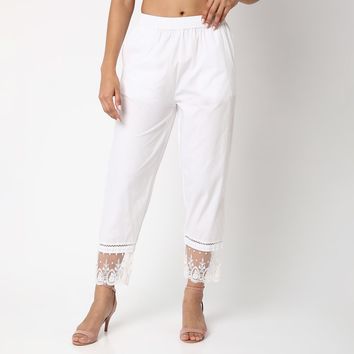 Straight Fit Solid Ethnic Pants