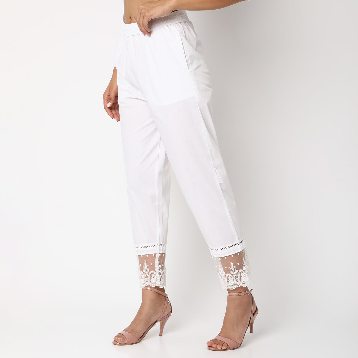 Straight Fit Solid Ethnic Pants