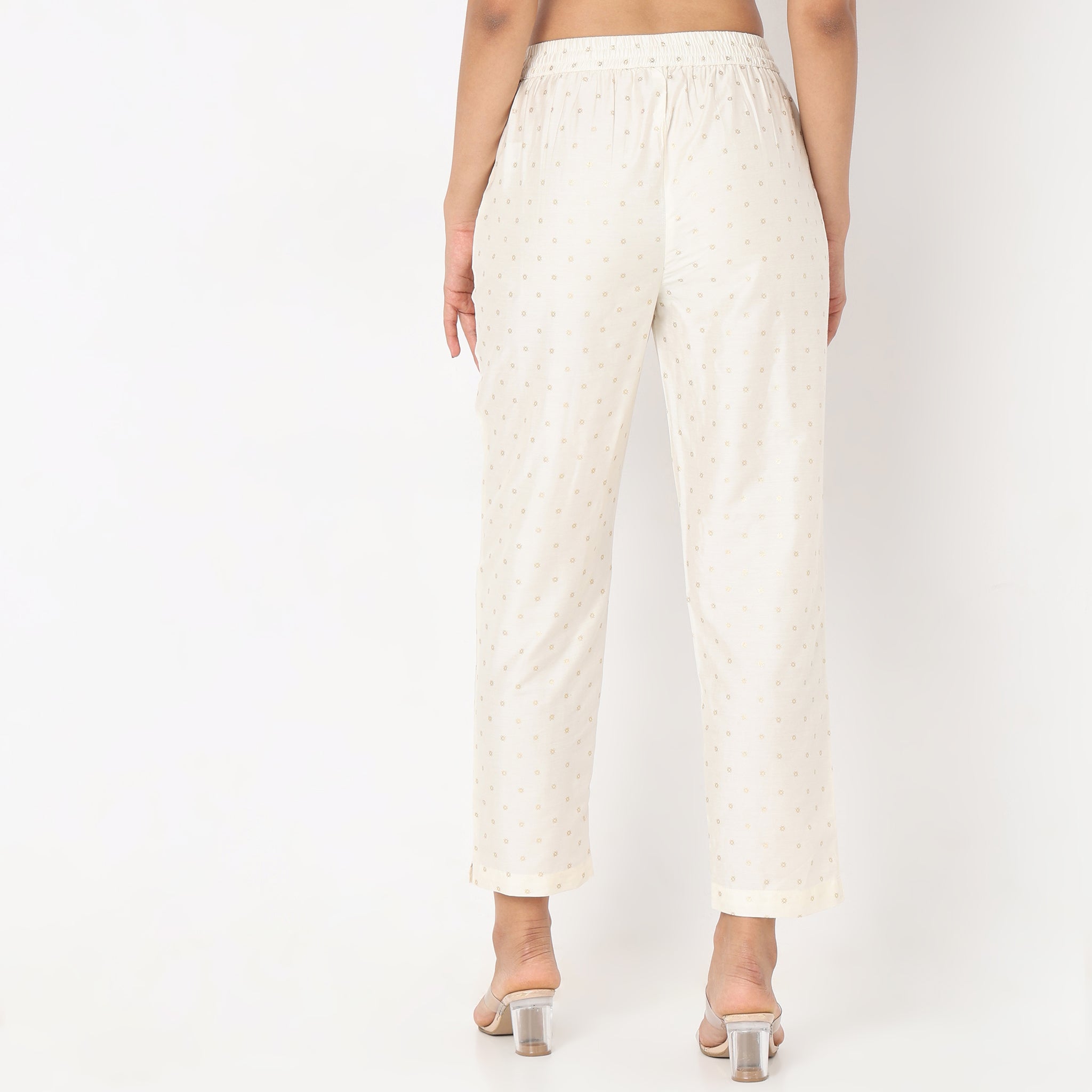 Straight Fit Printed Mid Rise Ethnic Pants