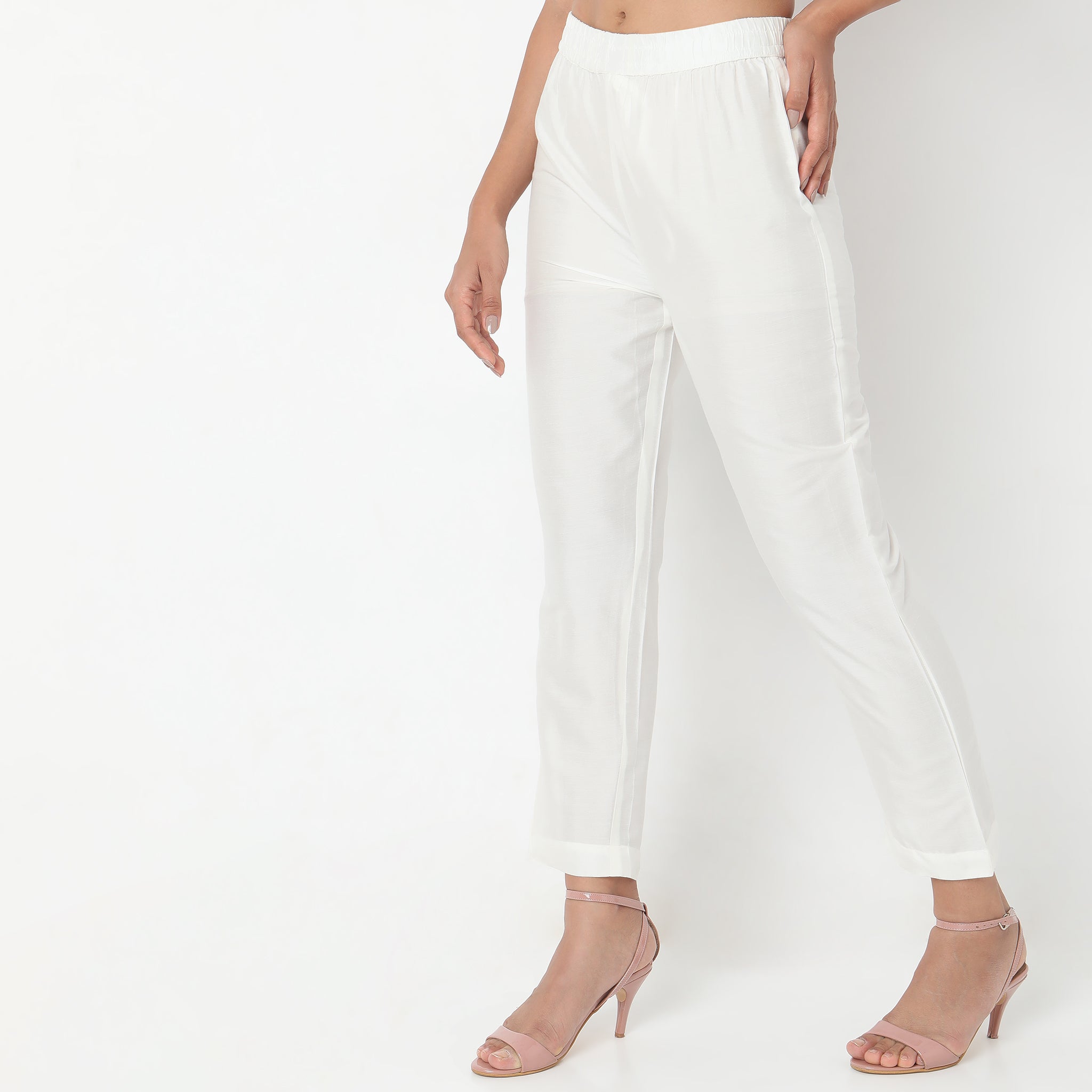 Tailored Straight Leg Trousers - White – BOA