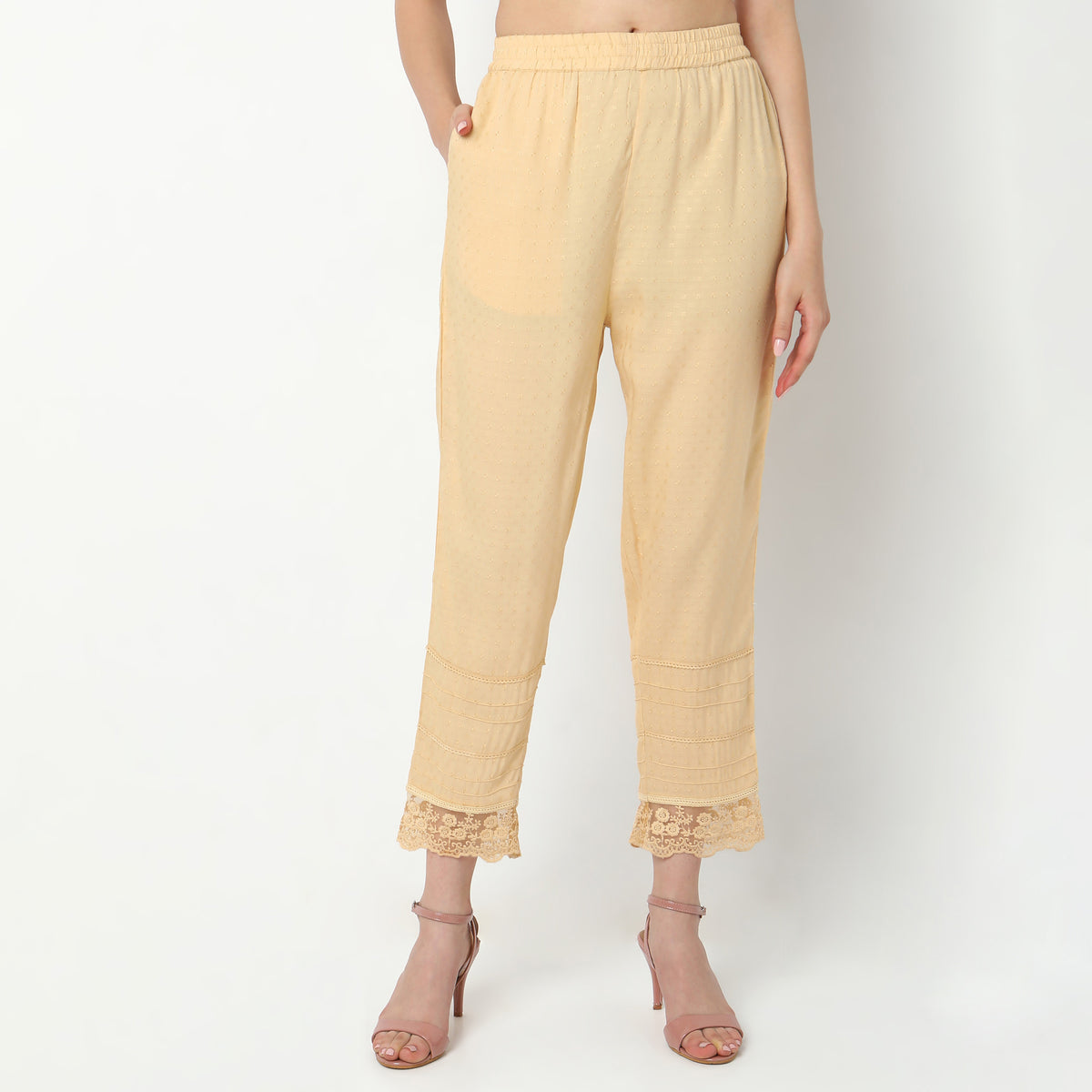 Straight Fit Solid  Ethnic Pants