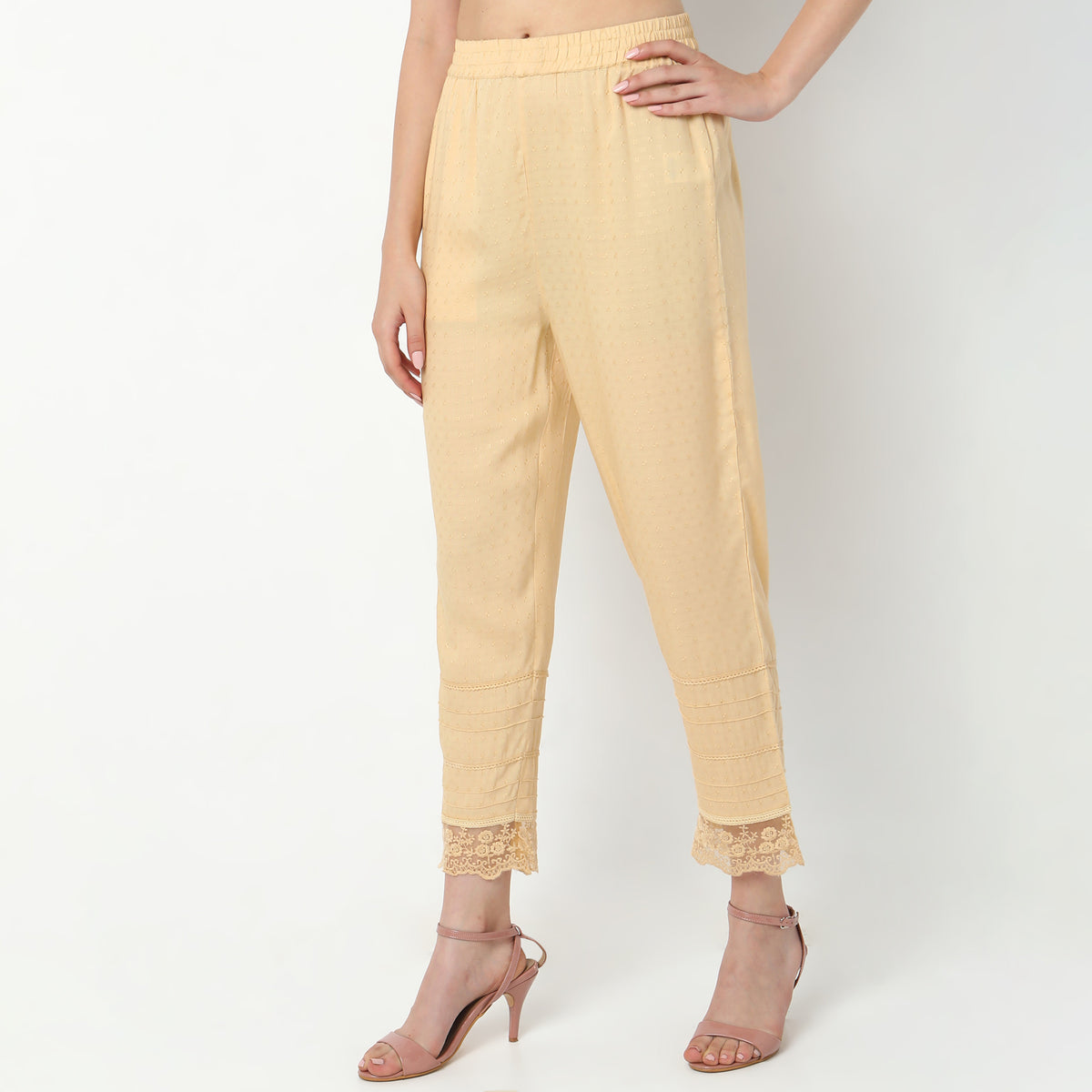 Straight Fit Solid  Ethnic Pants