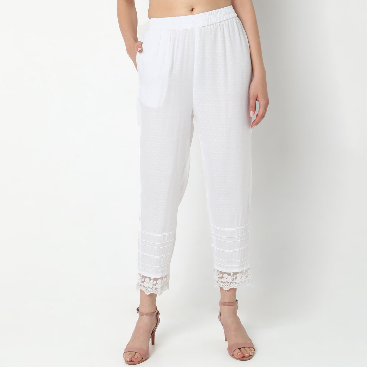 Straight Fit Solid  Ethnic Pants