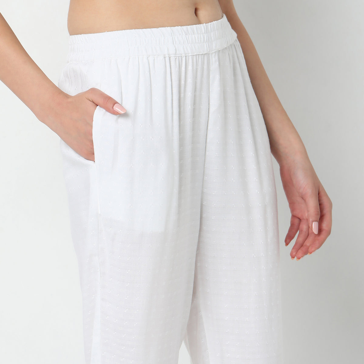 Straight Fit Solid  Ethnic Pants